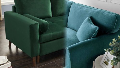 Green Corner Sofa with Arms