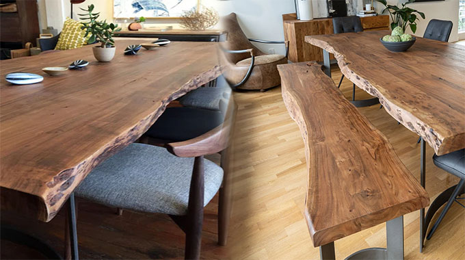 Natural Wood Dining Table Design