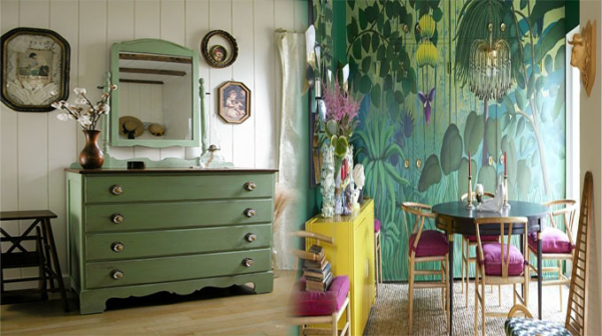 Old Furniture Painted Green For A New Chic Look